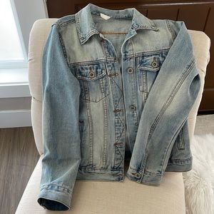 Pink blush light wash denim jacket